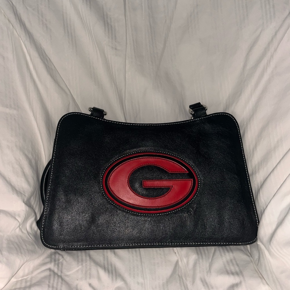 GEORGIA BULLDOGS LEATHER HANDBAG! NEVER USED! GOOD AS NEW. BOUTIQUE ITEM. ATHENS